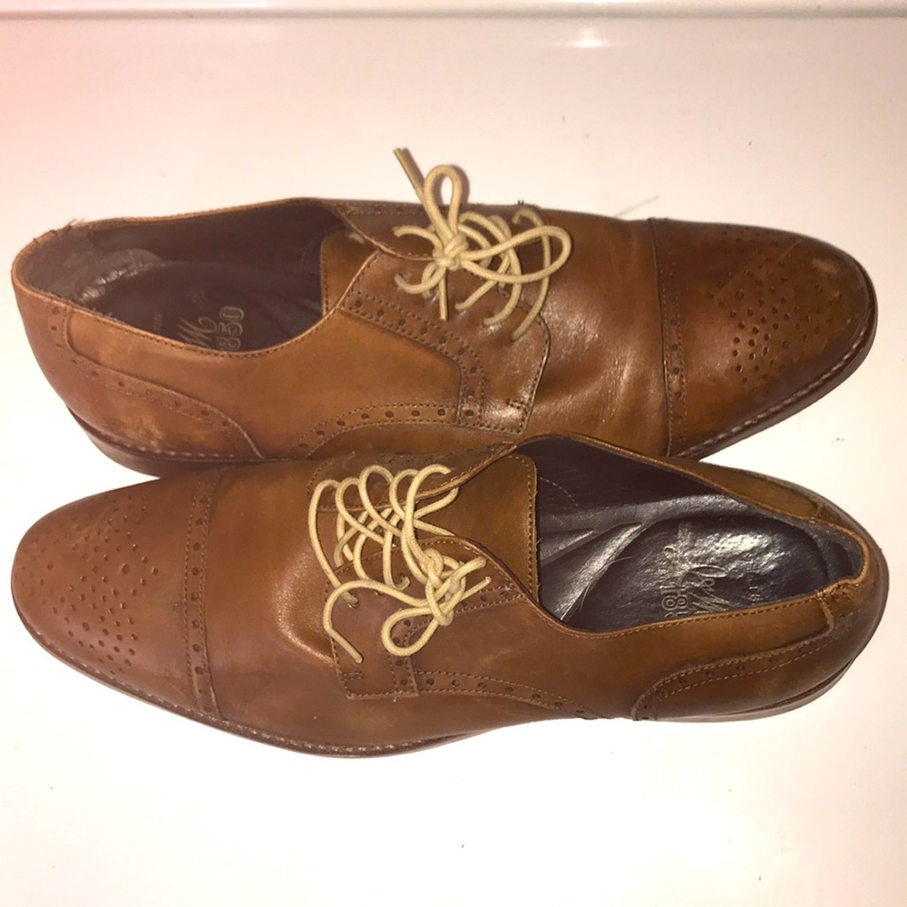 J & M Est. 1850 Conard Cap Toe Oxford Brown Wingtips Size 10.5